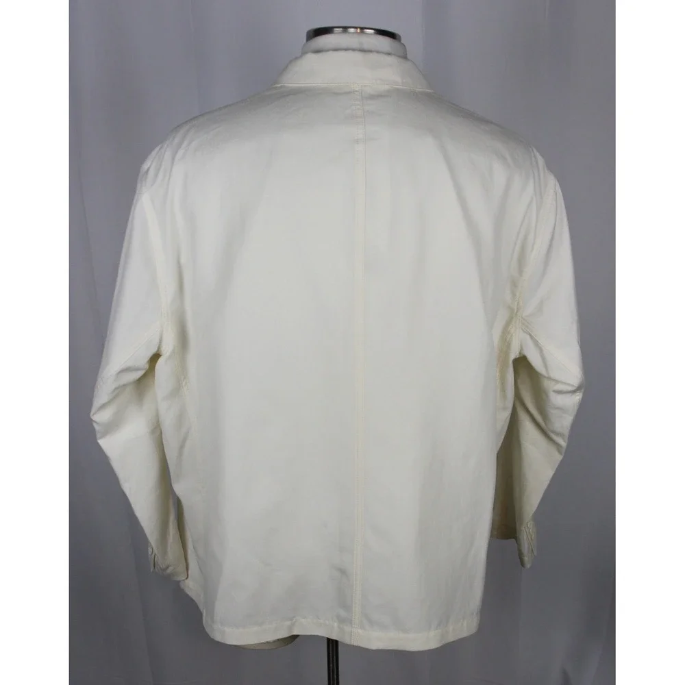$5400 Giorgio Armani Patch Suit Jacket 50 R Slim Ivory Cotton Utility Blazer